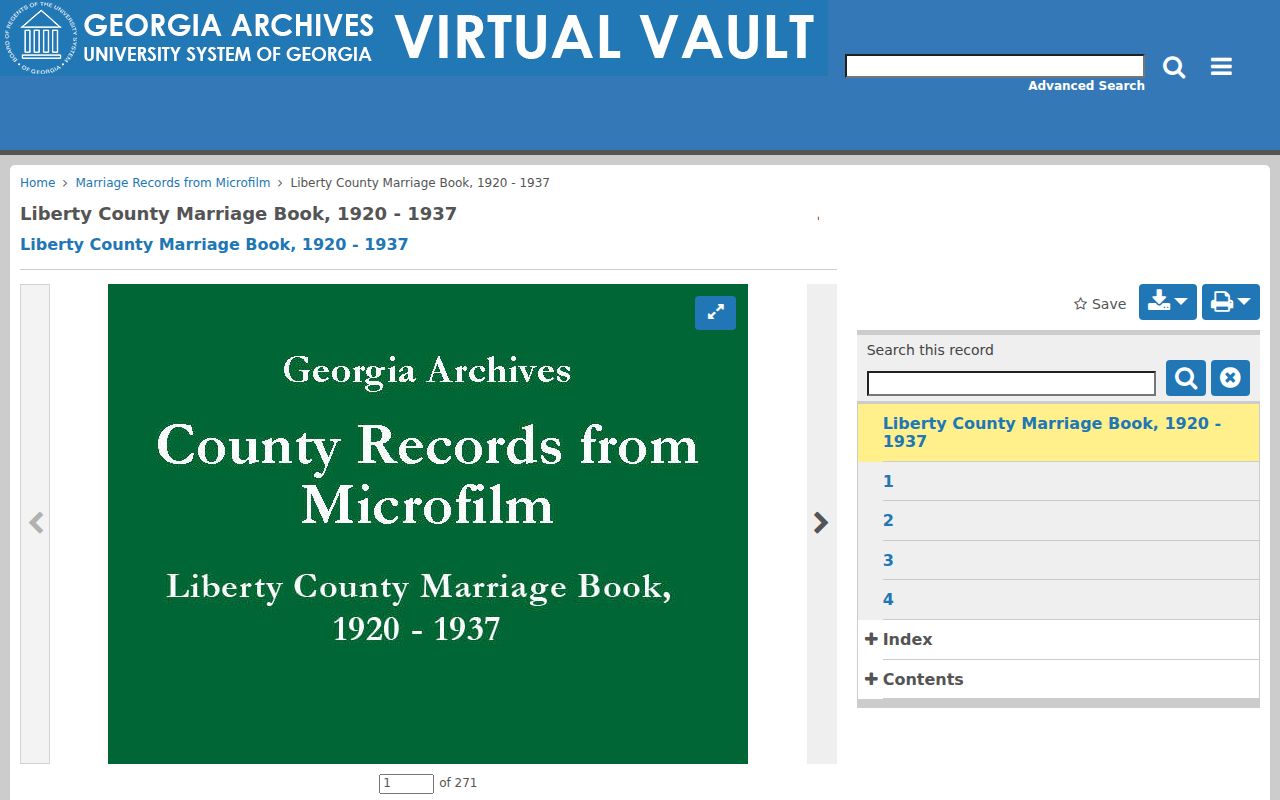 Hinesville public records in the digitized Liberty County marriage book